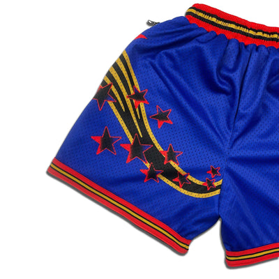 Answer Blue swingman basketball shorts. Inspired by "The Answer" Allen Iverson of the Philadelphia 76ers