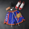 Answer Blue swingman basketball shorts. Inspired by "The Answer" Allen Iverson of the Philadelphia 76ers. Matching with the Air Jordan 11 Cherry sneakers