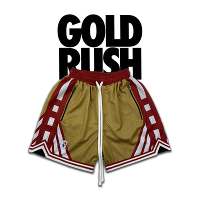 Gold Rush Swingman Shorts inspired by San Francisco 49ers Niners
