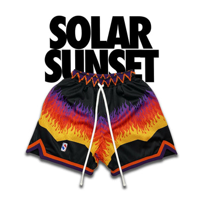 solar sunset phoenix suns inspired swingman shorts